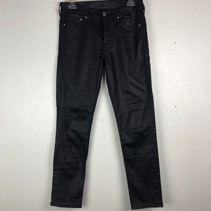 H&M Wet waxed leather look denim skinny jeans 27
